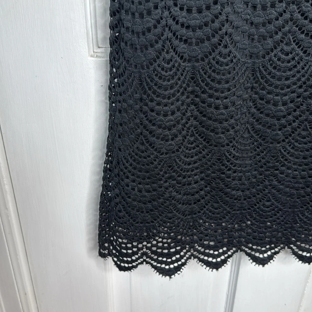 Lilly Pulitzer Jade Dress Black Scalloped Shell Lace W1527 Sz 8 - Picture 9 of 11